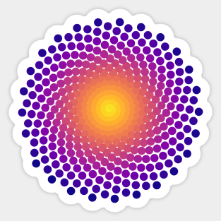 Dot Mandala | Dark Sunset Yellow Red Blue Sticker